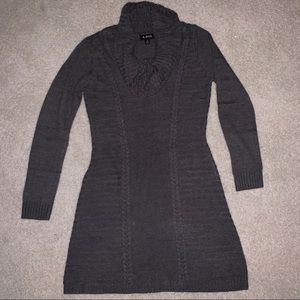 Sweater dress with turtleneck